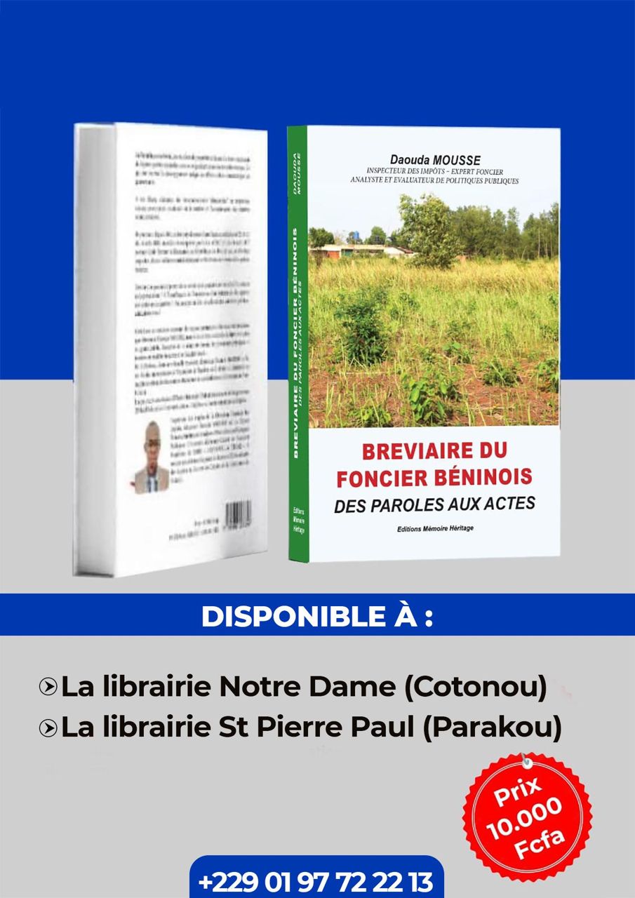 OUVRAGE : BREVIAIRE DU FONCIER BENINOIS : DES PAROLES AUX ACTES